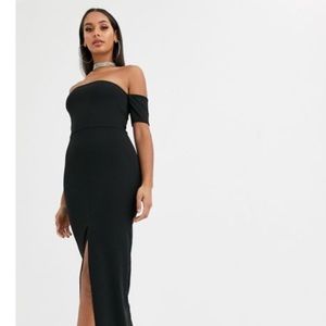 Off the Shoulder Maxi Dress with Slit